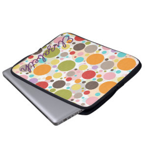 Coole farbenfrohe, gürtelförmige Polka-Punkte Laptopschutzhülle