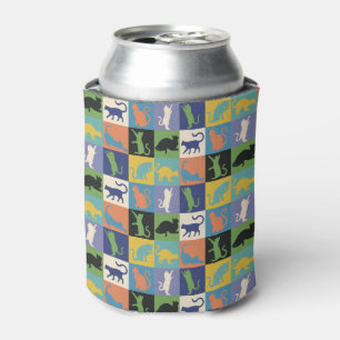 Coole, farbenfrohe Katzen auf Quiltplätzen Dosenkühler