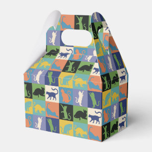 Coole, farbenfrohe Katzen auf Quiltplätzen Geschenkschachtel
