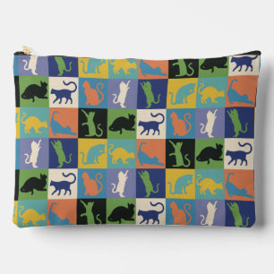 Coole, farbenfrohe Katzen auf Quiltplätzen Zubehörtasche