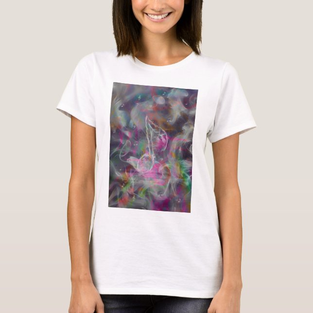 Coole, farbenfrohe Lichtraucheffekte Weiße Musikno T-Shirt (Vorderseite)
