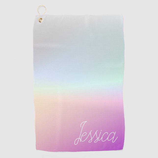 Coole Farbenfrohe Ombre-Farbverläufe und Ihr Scrip Golfhandtuch (Vorderseite)