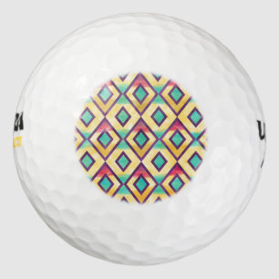 Coole, farbenfrohe Rautenmuster Golfball