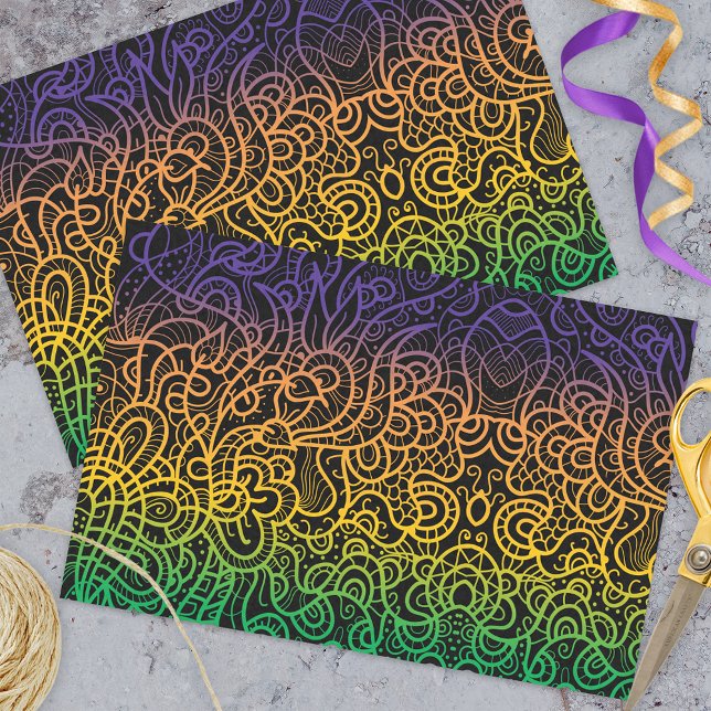 Coole Farbenfrohe Regenbogenhandzeichnung Doodle L Seidenpapier (Von Creator hochgeladen)