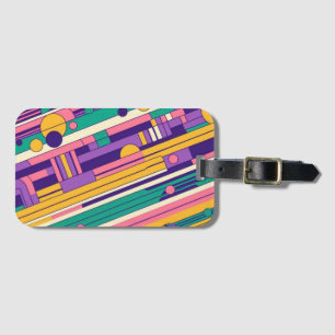 Coole, farbenfrohe Retro-Design der 80er/90er Gepäckanhänger