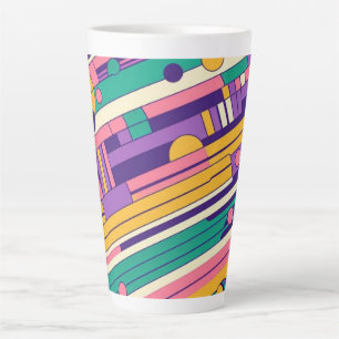 Coole, farbenfrohe Retro-Design der 80er/90er Milchtasse
