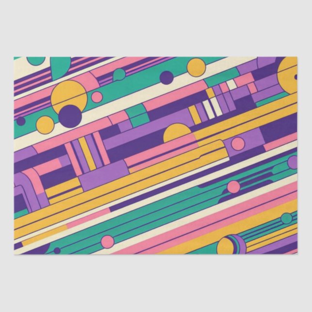 Coole, farbenfrohe Retro-Design der 80er/90er Seidenpapier (Vorderseite)