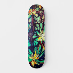 Coole Farbenfrohe Stadtstraße Kunst Inspiriert Skateboard