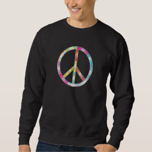 Coole Farbenprägung Gemustertes Friedenszeichen Sweatshirt
