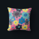 Coole Farbige Abstrakte 60er Hippie Floral Muster Kissen<br><div class="desc">Cooler Abstrakter 60er Hippie Floral Muster Pillow</div>