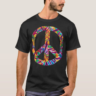 Coole farbige Gefärbte Krawatte Aussehen Friedensz T-Shirt