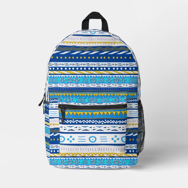Coole Farbige Tribal Boho Stil Druckausschnitt Näh Bedruckter Rucksack (Vorderseite)