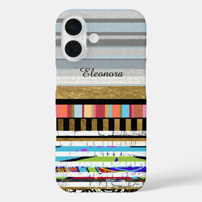 Coole Farbstreifen iPhone 16 Hülle (Rückseite)