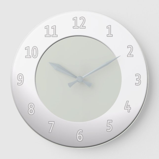 Coole Farbweiße Ziffern auf weißem Rahmen Große Wanduhr (Vorderseite)