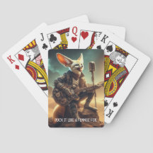 Coole Fennec Fox Rocks Akustische Gitarre in der W