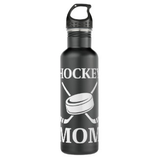 Coole, fette Hockey-Mama-Logo-   GeschenkeWeiß auf Edelstahlflasche