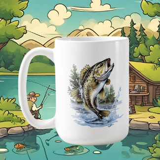 Coole Fischereiliebhaber fügen Monogramm hinzu Kaffeetasse
