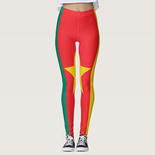 Coole Flagge Kameruns Leggings (Vorderseite)