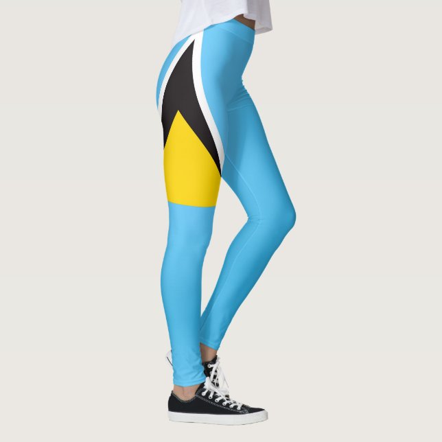 Coole Flagge von Saint Lucia Leggings (Rechts)
