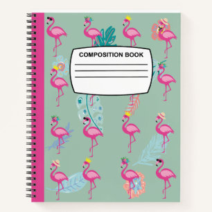 Coole Flamingo-Komposition Notebook Spirale Notizbuch
