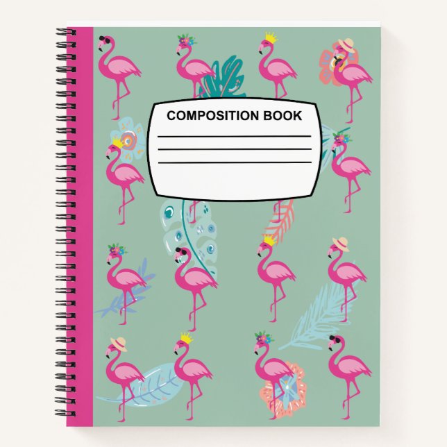 Coole Flamingo-Komposition Notebook Spirale Notizbuch (Vorderseite)