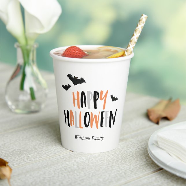 Coole Fledermäuse Halloween-Party Paper Cup Pappbecher (In Situ)