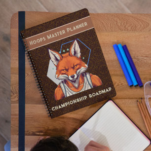 Coole Fox-Geschenke für Basketball-Liebhaber Coach Notizbuch