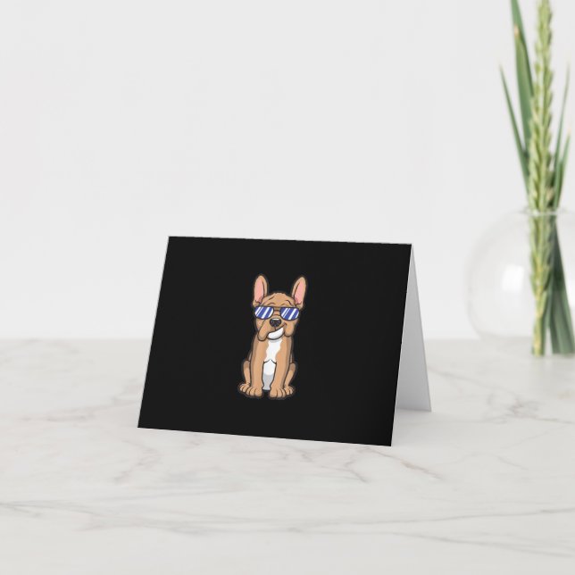 coole französische Bulldogsonne - niedliches Gesch Karte (Vorderseite)