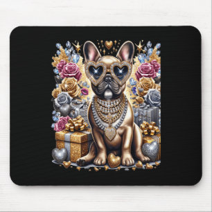 Coole Frenchie Bulldog Kette Blingeecore Weihnacht Mousepad