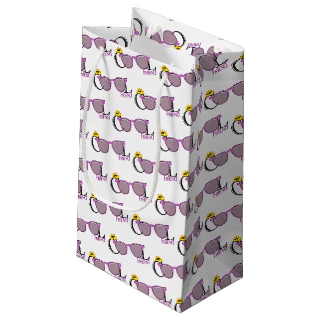 Coole FRIEND-Sonnenbrille Kleine Geschenktüte (Rückseite Schrägansicht)