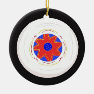 Coole Frisbee Keramik Ornament