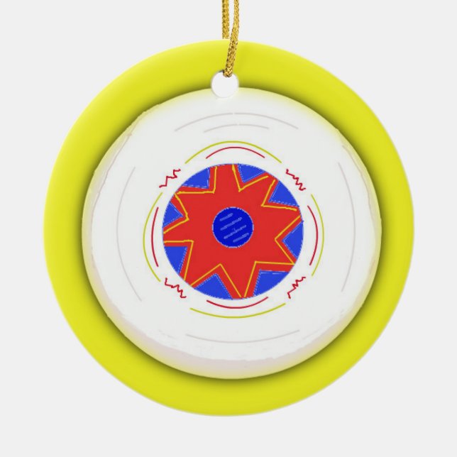 Coole Frisbee Keramik Ornament (Vorne)