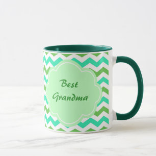 coole, frische grüne, blaue Chevron beste Oma Tasse