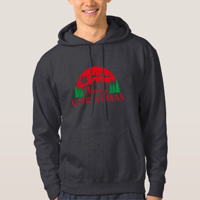 Coole Frohe Weihnachten D6 -Frohes Neues Jahr Hoodie (Vorderseite)