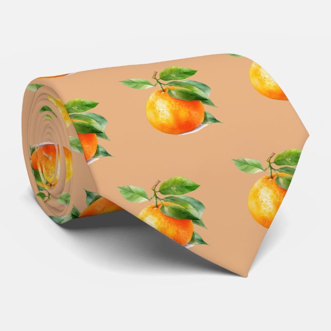 Coole Frucht aus orangefarbenem Fliesen Krawatte (Gerollt)