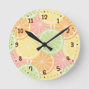 Coole fruchtige Sommer-Teenager-Zimmerdekoration Runde Wanduhr
