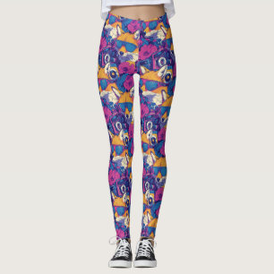Coole Füchse mit Sonnenbrille, Kameras und Blume Leggings