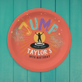 Coole Fun farbenfrohe Trampolin Jump Bounce Advent Pappteller