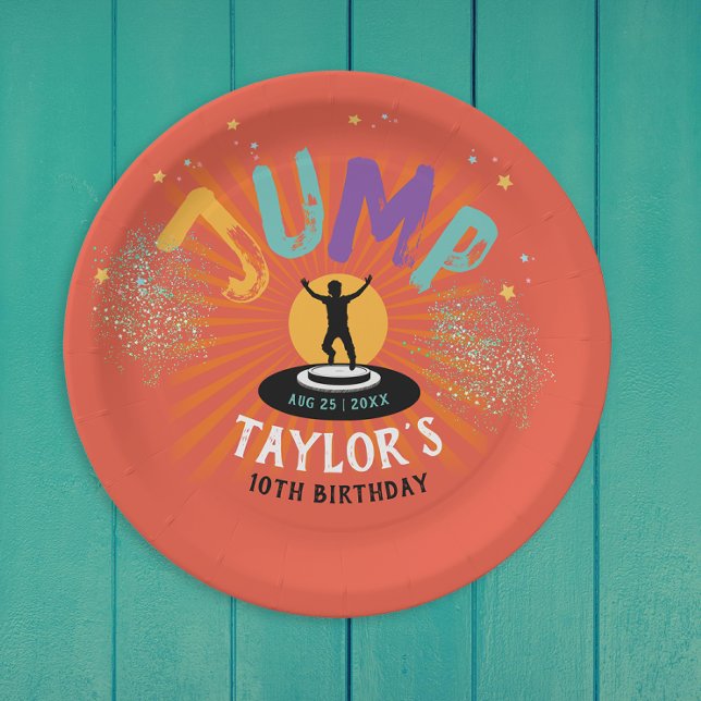 Coole Fun farbenfrohe Trampolin Jump Bounce Advent Pappteller (Von Creator hochgeladen)