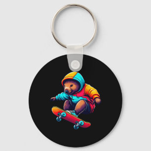 Coole funkige Womt-Skateboarding-Illustrationskuns Schlüsselanhänger