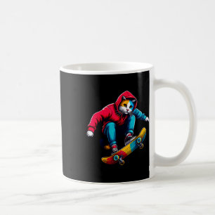 Coole funky Katze Skateboard fahrende Katzenliebha Kaffeetasse