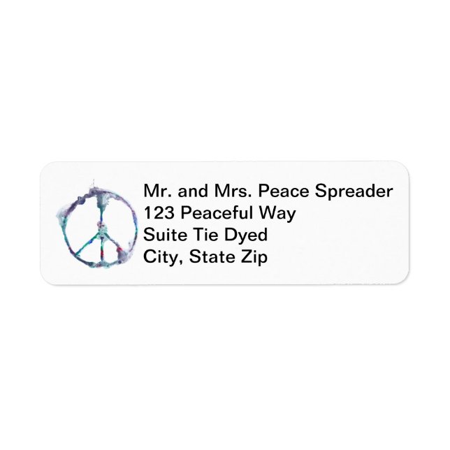 Coole Funky Modern Peace Sign Address Labels (Vorne)