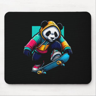 Coole funky Riesen-Panda-Skateboard-Illustration Mousepad