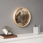 Coole Funky Taupe Beige Brown Mosaik Art Pattern Uhr<br><div class="desc">Schönes zeitgenössisches Bild von cremefarbenen, beigen, hellen, mittelbraunen und dunkelbraunen, abgerundeten Quadraten-Mustern. Dieses verzierte, elegante und funky Hipster Design entstand für den extravaganten Innenarchitekten, die künstlerische Modediva, den beliebten angesagten Trend-Setter, Vintage Mod Retro, Modernist, Nouveau Deko Art Stil oder abstrakt digital geometrisch motif Liebhaber. Originelle und moderne Produkte für diejenigen,...</div>