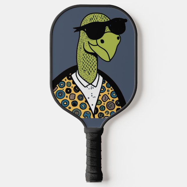 Coole Funky Turtle mit Sonnenbrille Pickleball Schläger (Vorderseite)