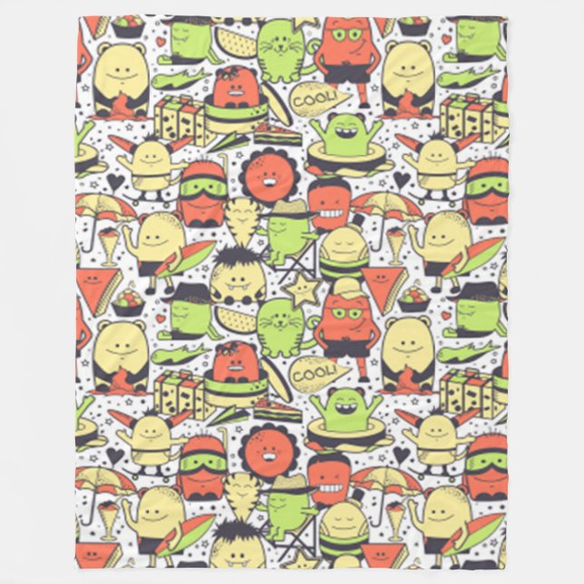 Coole Funny Monsters Fleecedecke (Vorderseite)
