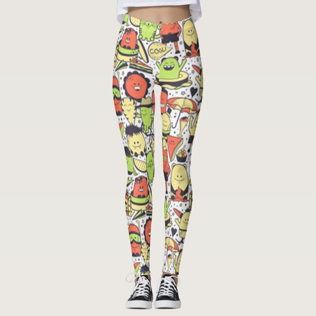 Coole Funny Monsters Leggings (Vorderseite)