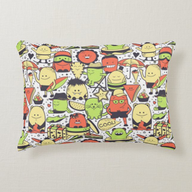 Coole Funny Monsters Zierkissen (Vorderseite)