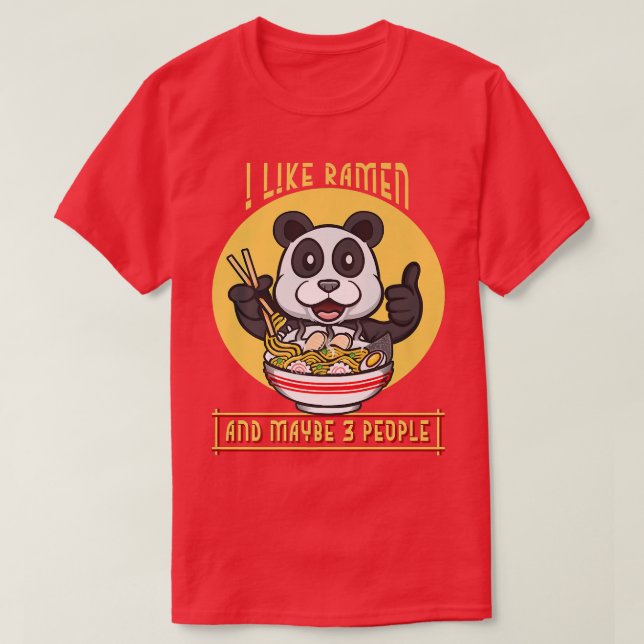 Coole Funny Ramen T-Shirt Ich mag Ramen und vielle (Design vorne)
