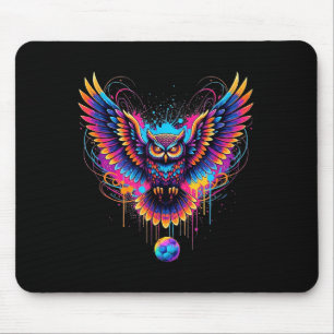 Coole Fußball-Eulen-Art-Farbspritzer-Design Mousepad